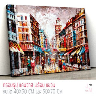 ภาพแต่งบ้าน กรอบรูปแต่งบ้าน พร้อมแขวน ภาพเมือง Street View of Hong Kong
