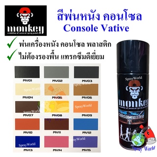 Monkey สีเสปรย์ พ่นหนัง พลาสติก คอนโซล  ไฟเบอร์ Console Leather Color (หลายสี) 400cc