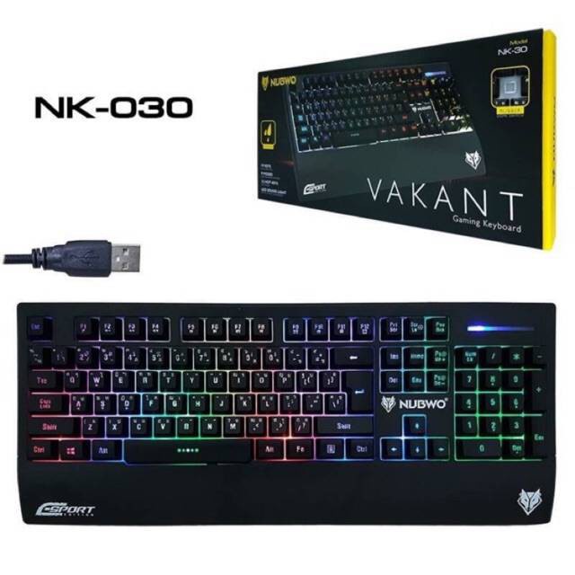 NK-30 GAMING KEYBORD เกมส์มิ่งคีย์บอร์ด Rubber dome switch NUBWO Vakant NK-30