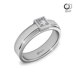 Zilvy - แหวนชายเพชรน้ำร้อย 0.10 กะรัต (BR158)