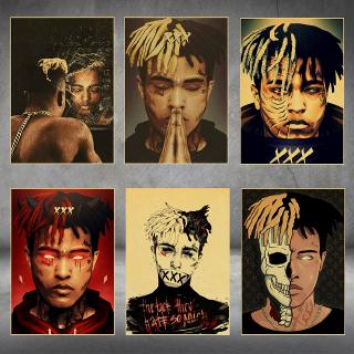 โปสเตอร์ แบบติดผนัง รูป American Rapper Xxxtentacion สไตล์เรโทร สําหรับตกแต่งบ้าน