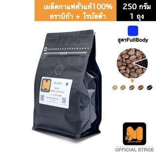 เมล็ดกาแฟคั่ว สูตรFullbody Blend ( 250g ) ตรา มาสเตอร์พีซคอฟฟี่ masterpiececoffee  อราบิก้า+โรบ้สต้า