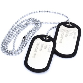 Necklace chain pendant 2 plate identity Dog Tag alloy fashion  men