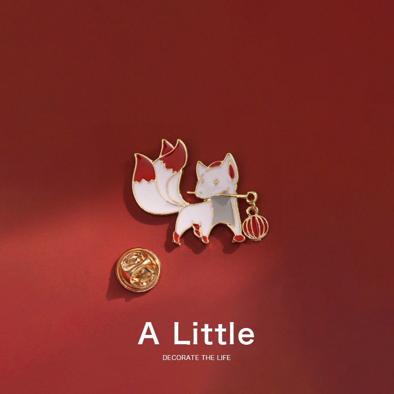๑Little fox น่ารักเข็มกลัด ins pin หญิง badge กระเป๋าจี้หัวเข็มขัด pin ...