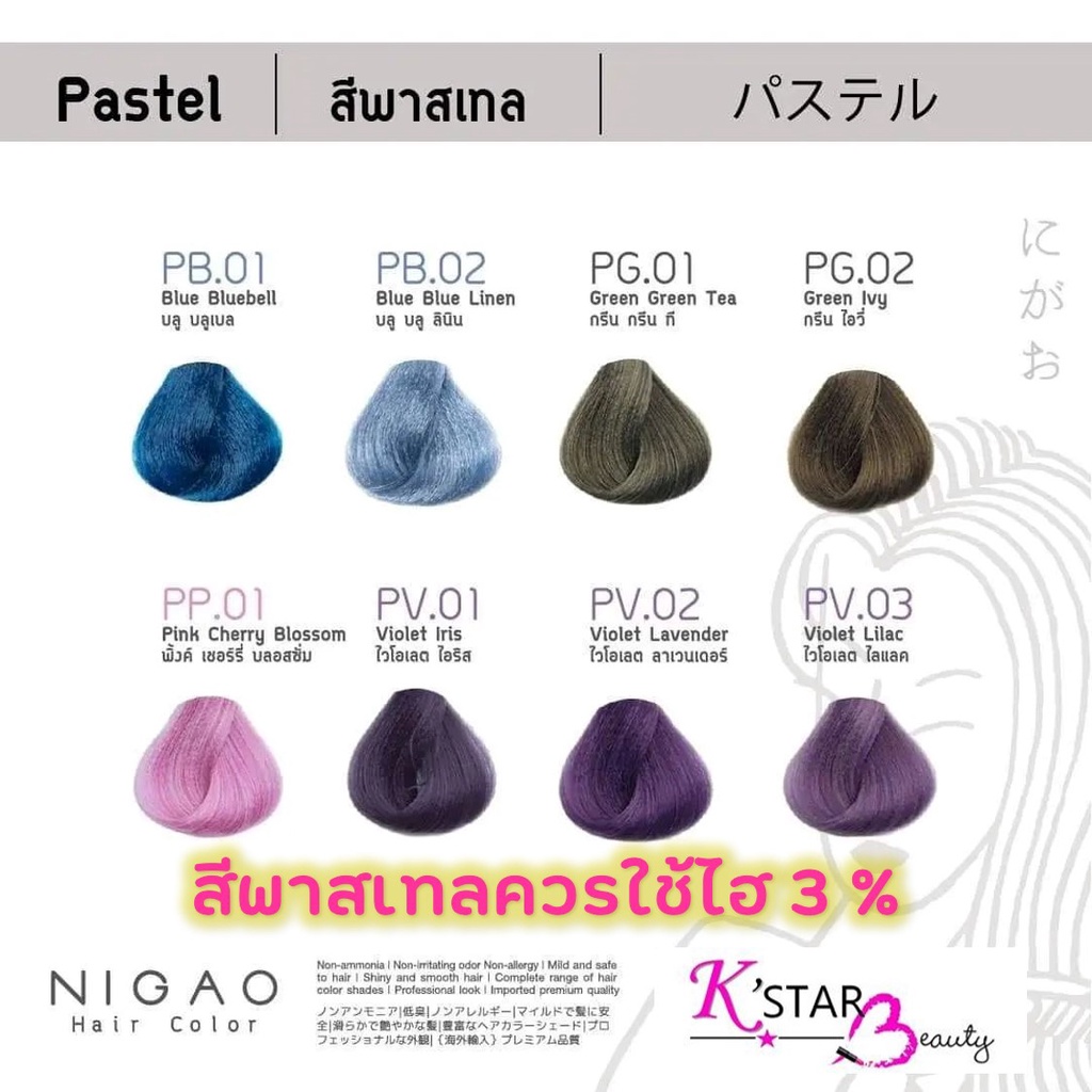 NIGAO Hair Color Pastel Collection (สีพาสเทล)