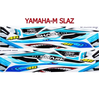 A สติ๊กเกอร์ติดรถมอเตอร์ไซด์ลายแต่งการ์ตูน สำหรับ YAMAHA-M SLAZ สีน้ำเงิน