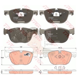 GDB1726 ผ้าเบรค-หน้า(TRW) (เนื้อผ้า COTEC) BMW X6 3.0 Di