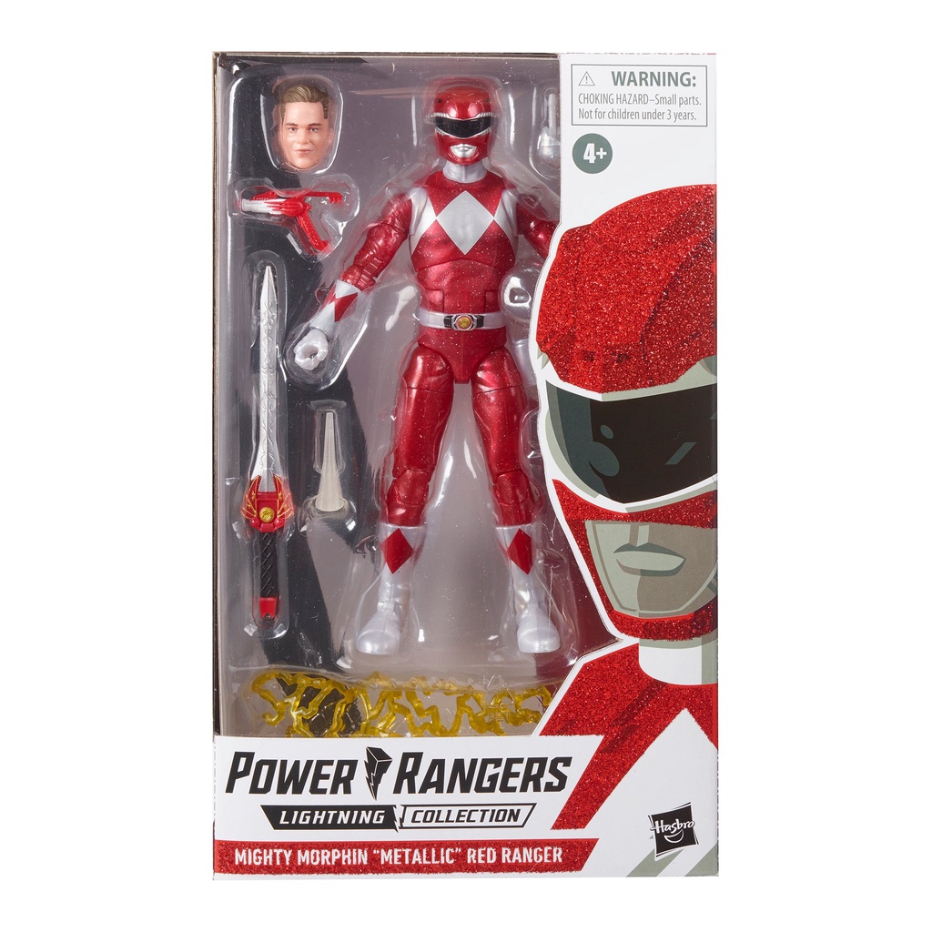 Hasbro Power Rangers Lightning Collection โมเดลตัวละคร MMPR Metallic Red Ranger ขนาด 6 นิ ้ ว - HasbroPulse Exclusive