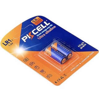 ถ่าน alkaline PKCELL size N 1.5V(LR1) แพค2ก้อน สินค้าใหม่ไฟแรง