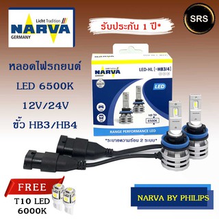 หลอดไฟหน้ารถยนต์  NARVA LED  HB3HB4  6500K (12V / 24V) แถม T10 led CTR