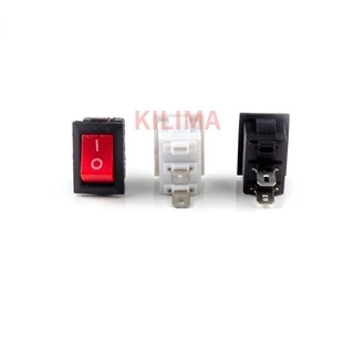 สวิตช์ปุ่มกดเปิด ปิด KCD11-101 10x15 มม. SPST 2Pin 3A 250V KCD11 10 มม.*15 มม. สีดํา แดง ขาว 10 ชิ้น