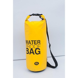 Waterproof Bag กระเป๋ากันน้ำ สีเหลือง ขนาดความจุ 10 ลิตร