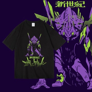 เสื้อยืดผู้ชาย เสื้อยืดแขนสั้น EVA Evangelion แขนสั้น S-5XL