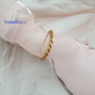 Finejewelthai แหวนทอง-ทองแท้ 9k-แหวนหมั้น-แหวนแต่งงาน-Gold-9k-Gold375-Wedding-Ring - R1232G-375