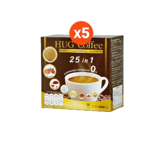 Hug Coffee 25 in 1 กาแฟเพื่อสุขภาพปรุงสำเร็จชนิดผง 5 กล่อง