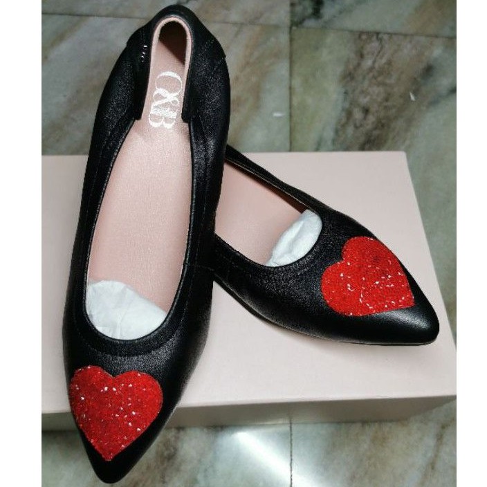 (NEW) O&B Hepburn Heart สี Bring Me Black OandB Size 35