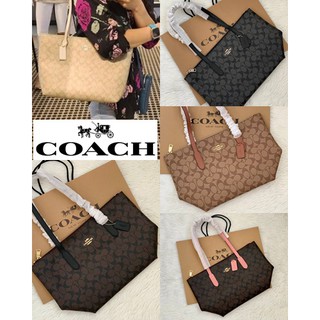 กระเป๋าทรงTote Coach 4455 ZIP TOP TOTE IN SIGNATURE CANVAS พร้อมส่งที่ไทย!