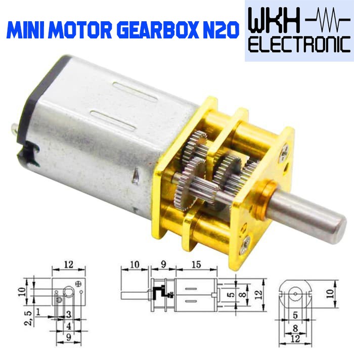 DC 12V 500rpm mini micro มอเตอร์เกียร์กล่องเกียร์ N20 12-N20 GA12