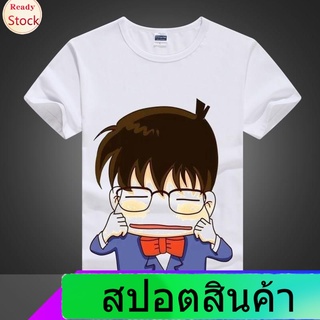 Illicit นักสืบโคนันเสื้อยืดลำลอง Detective Conan Edogawa Kudo Shinichi Kidd Ashahara เสื้อยืดแขนสั้น Anime Peripherals D