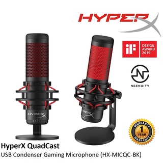 ไมโครโฟน HyperX QuadCast USB Condenser Gaming &amp; Streaming Microphone For PC, PS4, Mac (HX-MICQC-BK) 2y.