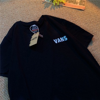 เสื้อยืดแขนสั้น คอกลม ผ้าฝ้าย พิมพ์ลายป้ายแท็ก Vans