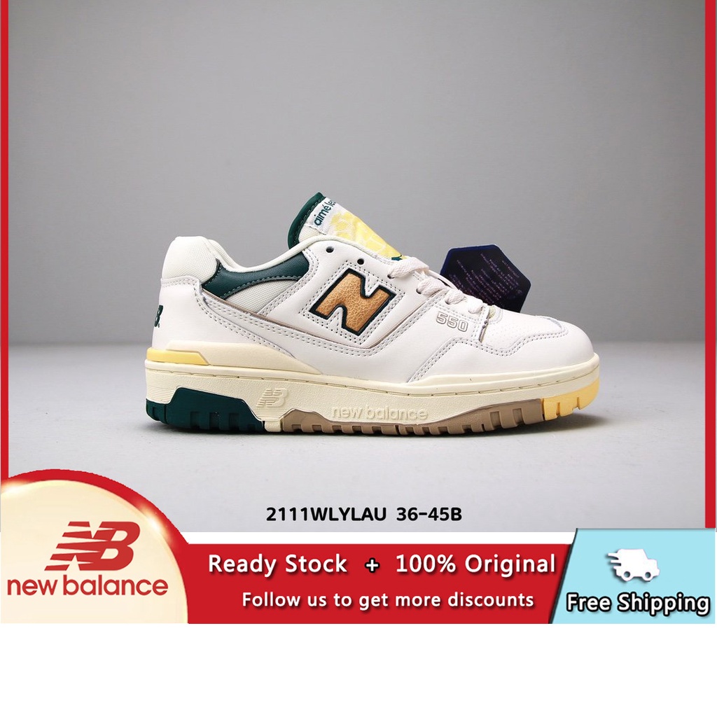 New balance NB550 WT1 รองเท้าลำลองผู้ชายฤดูใบไม้ผลิระบายอากาศ รองเท้าผ้าใบนุ่มสบาย