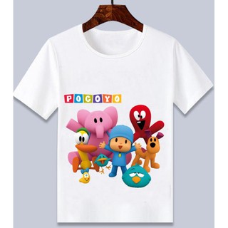 เสื้อยืด พิมพ์ลายการ์ตูน Pocoyo แฟชั่นฤดูร้อน สําหรับเด็กผู้ชาย และเด็กผู้หญิง