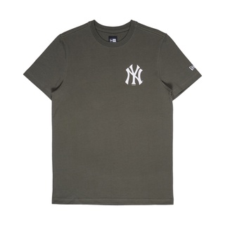 [S-5XL]New Era เสื้อ รุ่น SHORT SLEEVES TEE CORE BASIC NEW YORK YANKEES ARMY KHAKIยืด.สบาย.รัก