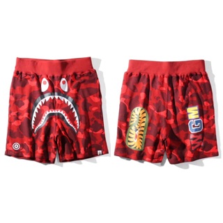 BAPE Red shark shorts casual pants summer camouflage