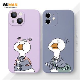 GUMAN เคสคู่ เคสไอโฟน คู่รัก ขอบเหลี่ยมกันกระแทกซิลิโคนนุ่มการ์ตูนน่ารักตลก เคสโทรศัพท์ Compatible for iPhone 14 13 12 11 Pro Max SE 2020 X XR XS 8 7 6 6S Plus พลัส XYI591