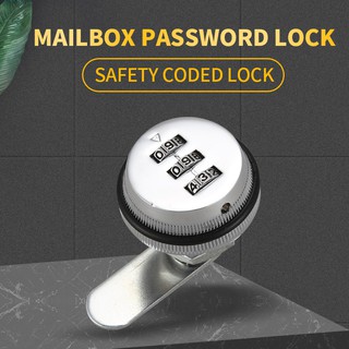 Alloy Code Combination Cam lock Keyless Post Mail Box Cabinet RV 3 Dial silver