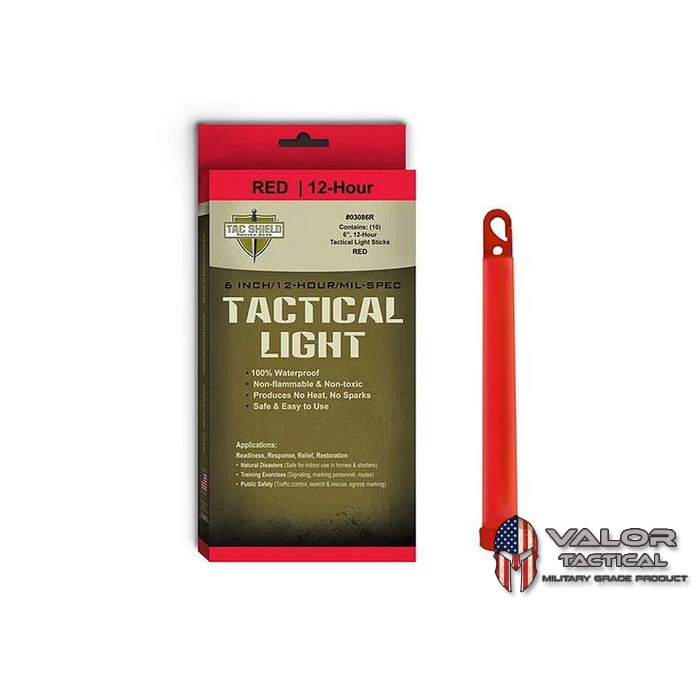 Tac Shield - Tactical Light 10 แท่ง / กล่อง 6นิ้ว -12ชม แท่งเรืองแสง แท่งไฟ Snap ligh ไฟฉุกเฉิน ตกปลา เดินป่า แสงคอน
