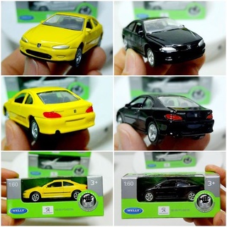 โมเดลรถเปอร์โย Peugeot 406 Scale 1:60 ความยาวรถ 2.5 นิ้ว มี 2 สีให้เลือกสะสม โมเดลรถเหล็ก รถโมเดล งานแบรนด์ Welly