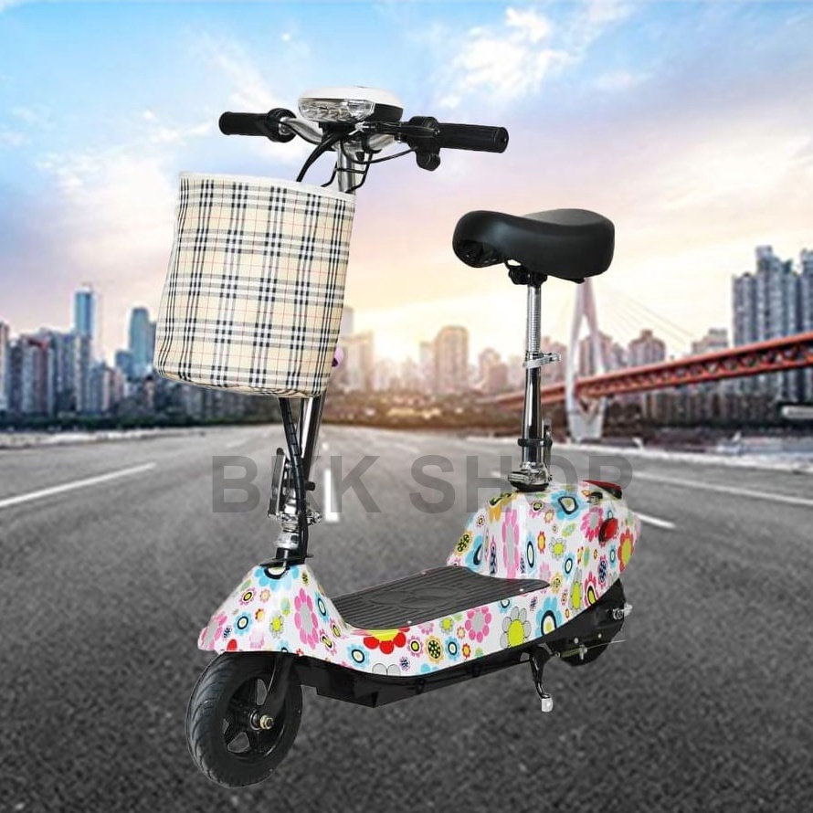(ใหม่) สกู๊ตเตอร์ไฟฟ้า Electric Scooter 24V ไฟหน้า LED จักรยานไฟฟ้า สกูดเตอร์ไฟฟ้า E-Scooter มอเตอร์
