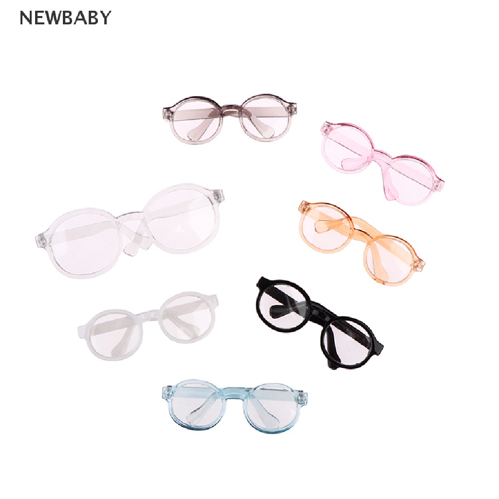Newbaby แว่นตาตุ๊กตา กรอบกลม เลนส์ใส 6.5/9.5 ซม.