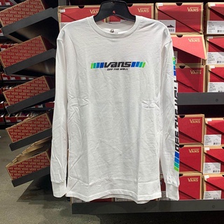 Vans เสื้อยืดคอกลมแขนยาวลําลองทรงหลวมสําหรับผู้ชาย