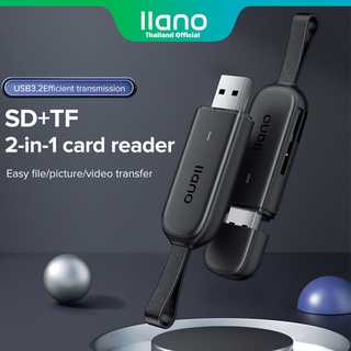 llano USB 3.2 Card Reader เครื่องอ่านบัตร 2-in-1 SD การ์ด TF การ์ดหน่วยความจำ Canon Nikon ด้วยเชือกเส้นเล็ก