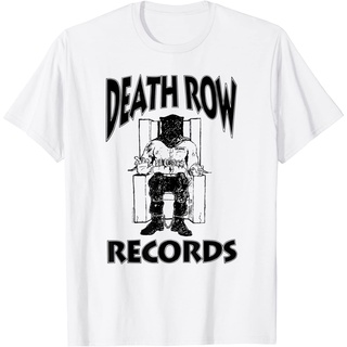 เสื้อยืดผ้าฝ้ายพรีเมี่ยม เสื้อยืด พิมพ์ลายโลโก้ Death Row Records สีดํา สําหรับผู้ใหญ่