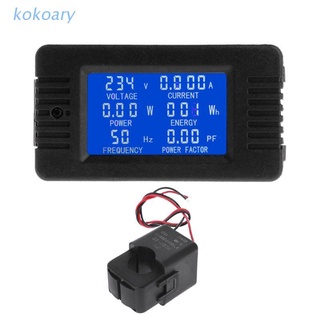 KOK AC 100A 6in1 Digital Power Energy Monitor Voltage Current KWh Watt Meter AC 80~260V 110V 220V with Split CT