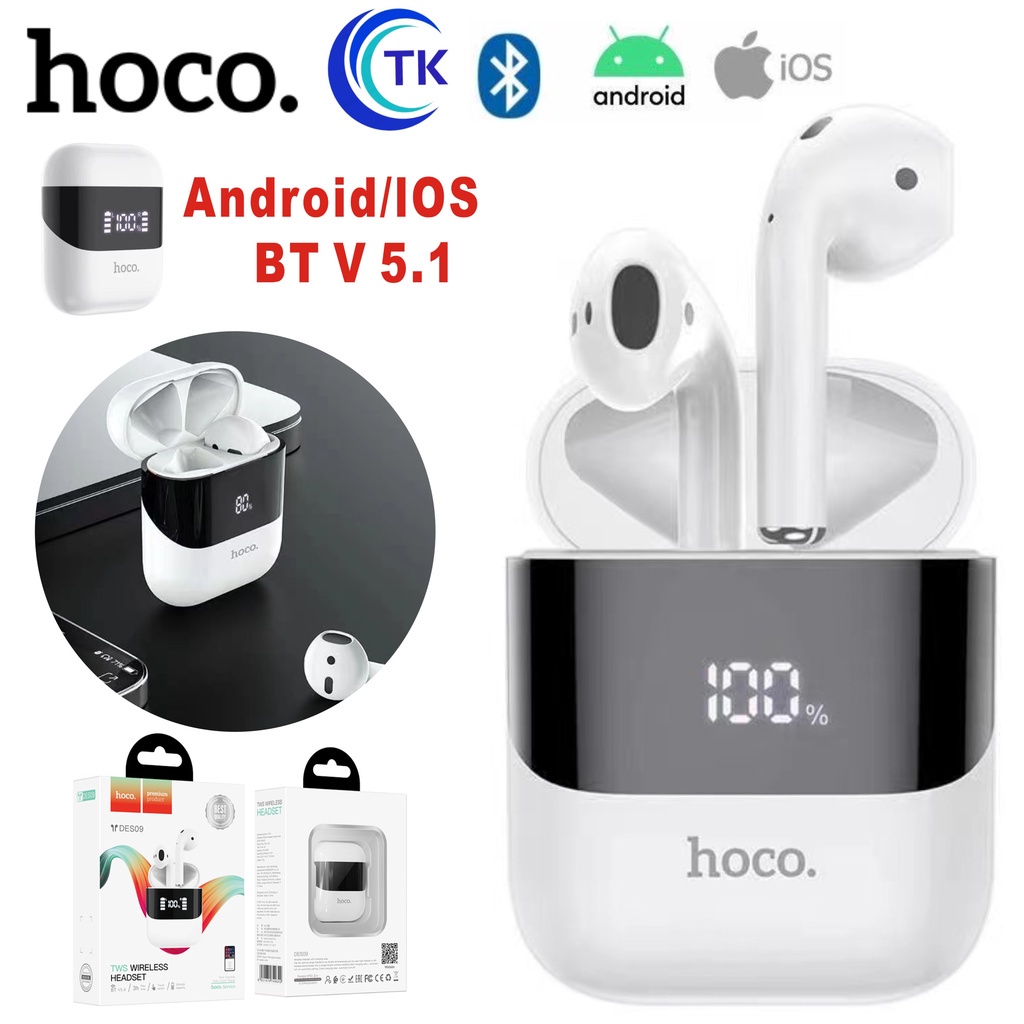 ♩ใหม่!! TWS HOCO DES09 หูฟังไร้สาย รองรับทั้ง AndroidและIOS มาพร้อมกับ ...