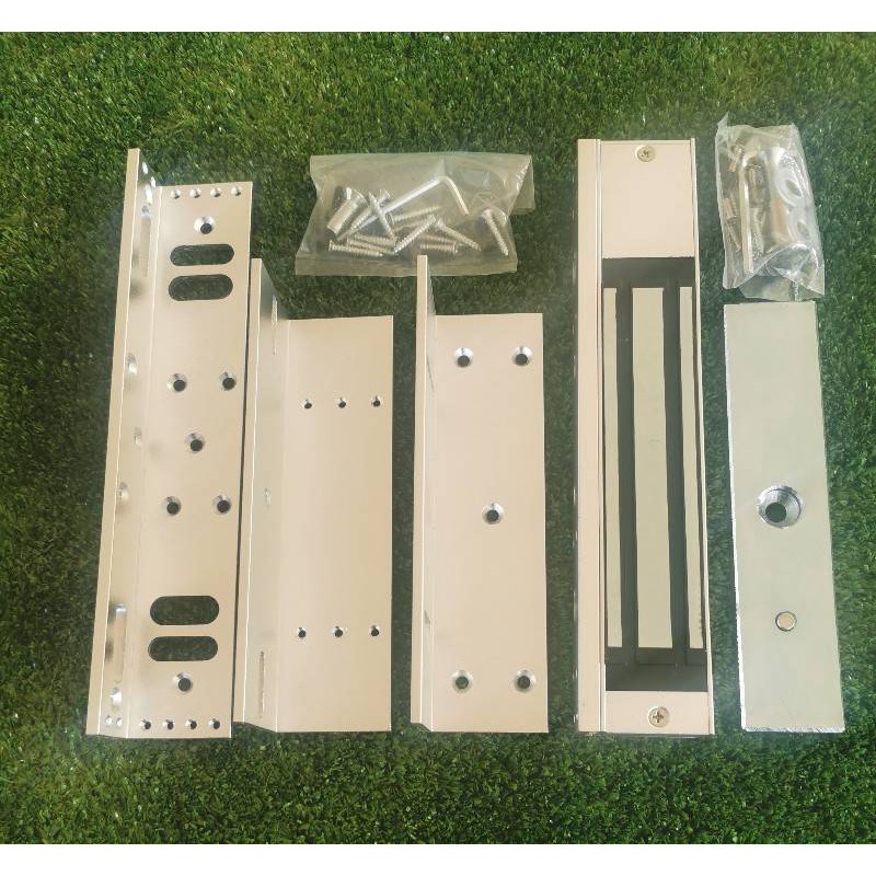 กลอนแม่เหล็กควบคุมประตู 600 ปอนด์ พร้อม ขายึดกลอนแม่เหล็ก Magnetic Lock 600 Pound and LZ BREAKET SET 600 LBS