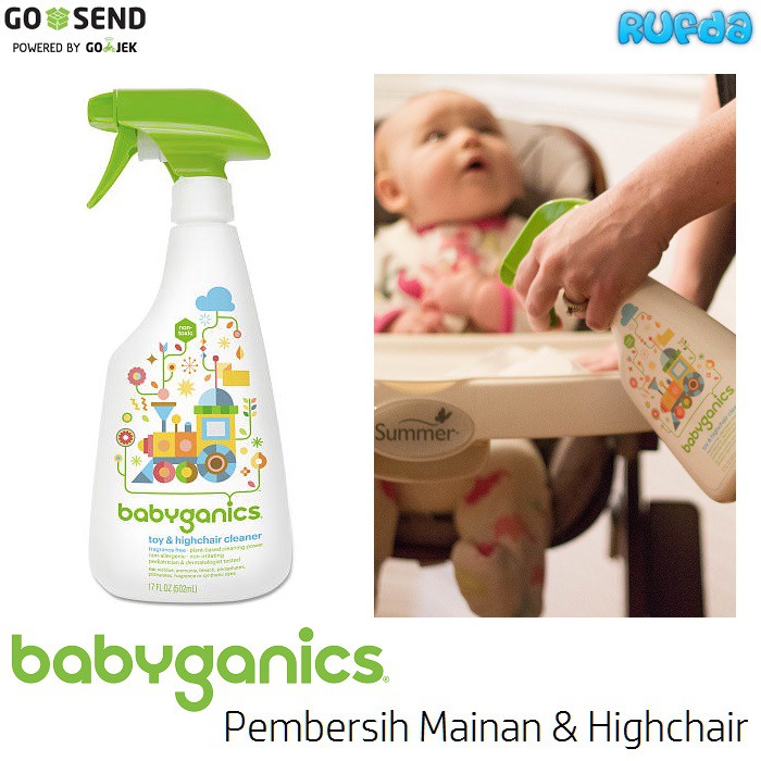 BabyGanics Toy & Highchair Cleaner 502mL (ปราศจากน้ําหอม), น้ํายาทําความสะอาดเก้าอี้ทานอาหารสําหรับเ