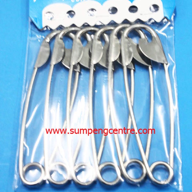 เข็มกลัดยักษ์ สแตนเลส 1 (6 ชิ้น), Stainless Giant safety pins 1 (6 pieces)