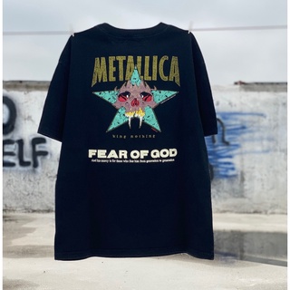 เสื้อยืดสีขาว❤พร้อมส่ง❤เสื้อยืดคอกลม แขนสั้น พิมพ์ลายหัวกะโหลกคริสตัล METALLICA ขนาดใหญ่ สไตล์วินเทจ สําหรับผู้หญิงS-4XL