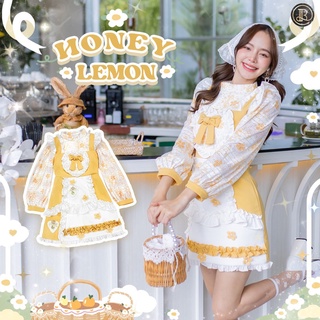 BLT BRAND การันตีเสื้อผ้าแบรนด์แท้ มินิเดรส สีเหลืองแขนยาว HONEY LEMON