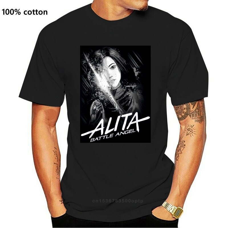 เสื้อยืดผู้ชาย Alita - Battle Angel T เสื้อสีดําขนาด S-3XLO-คอเสื้อยืดผ้าฝ้าย Tees