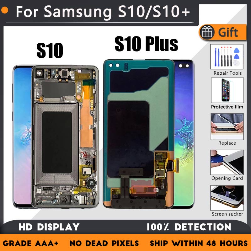 AMOLED S10 LCD สําหรับ SAMSUNG Galaxy S10 G973F/DS G973F G973 S10 Plus G975 G975F G975F/DS Touch Scr
