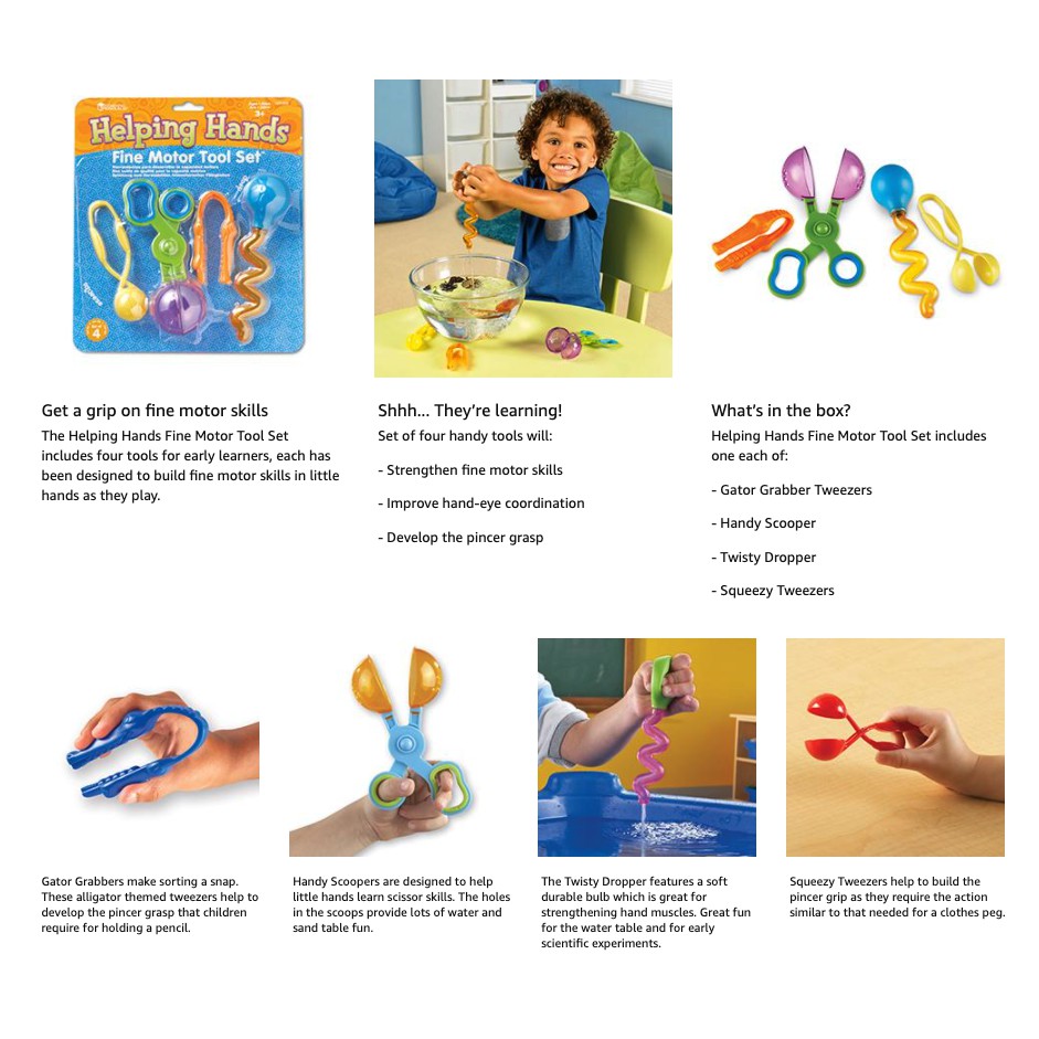 Learning Resources Helping Hands Fine Motor Tools Set ชุดเสริมสร้าง ...
