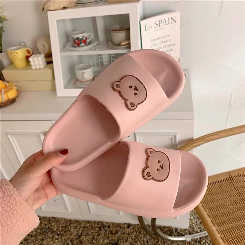 Fshoes รองเท้าแตะแบบสวมหน้าน้องหมีลายน่ารัก สีสวยสดใสตามเทรนด์ ที่สาวๆต้องซื้อ