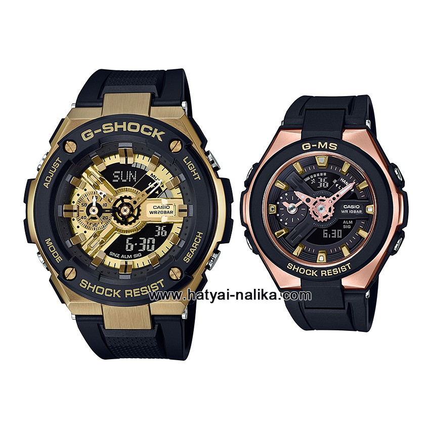 นาฬิกา Casio G-SHOCK x BABY-G คู่เหล็กSteel เซ็ตคู่รัก G-STEEL x G-MS series รุ่น GST-400G-1A9 x MSG-400G-1A1 Pair set